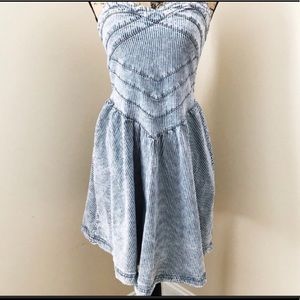 Quiksilver Womens Denim Striped Dress Size Medium